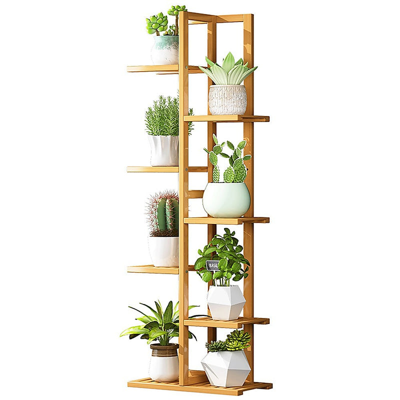 6-Tier Vertical Bamboo Plant Stand – Outdoor Garden Flower Shelf