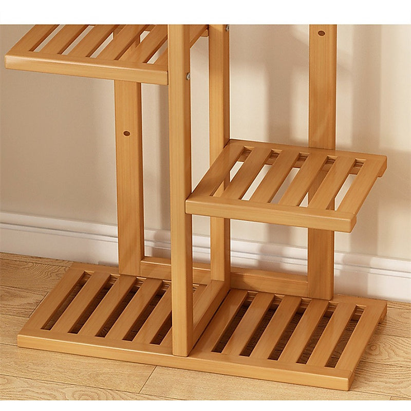 6-Tier Vertical Bamboo Plant Stand – Outdoor Garden Flower Shelf