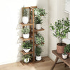6-Tier Vertical Bamboo Plant Stand – Staged Flower Shelf Rack