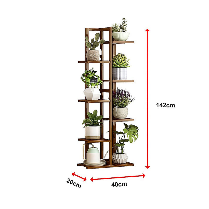 6-Tier Vertical Bamboo Plant Stand – Staged Flower Shelf Rack
