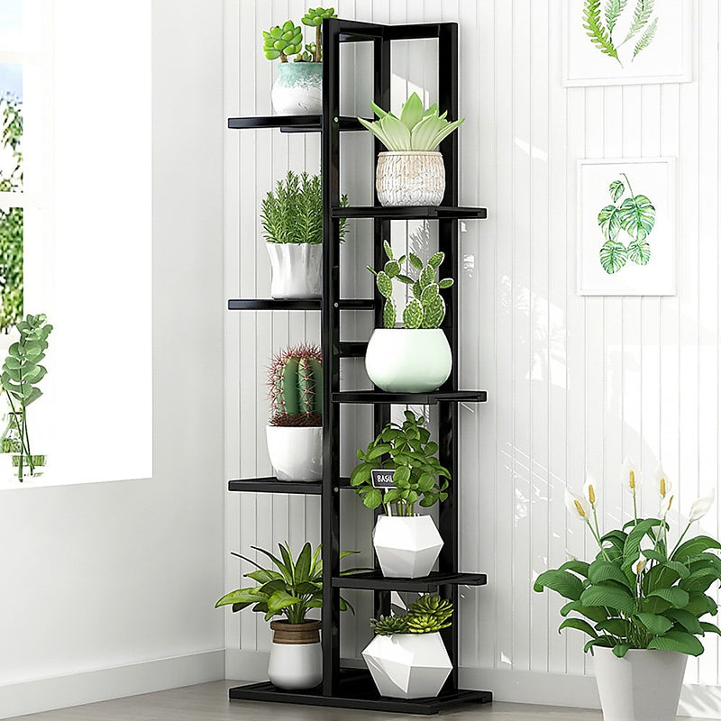 6-Tier Bamboo Plant Stand – Vertical Staged Flower Shelf Rack