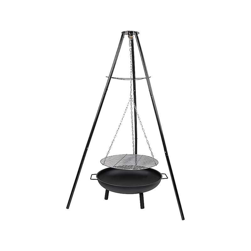 Tripod Garden Fire Pit & BBQ – Cast Iron and Steel