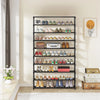 10-Tier Metal Shoe Rack – Black (50 Pair)