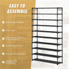 10-Tier Metal Shoe Rack – Black (50 Pair)