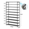 10-Tier Metal Shoe Rack – Black (50 Pair)