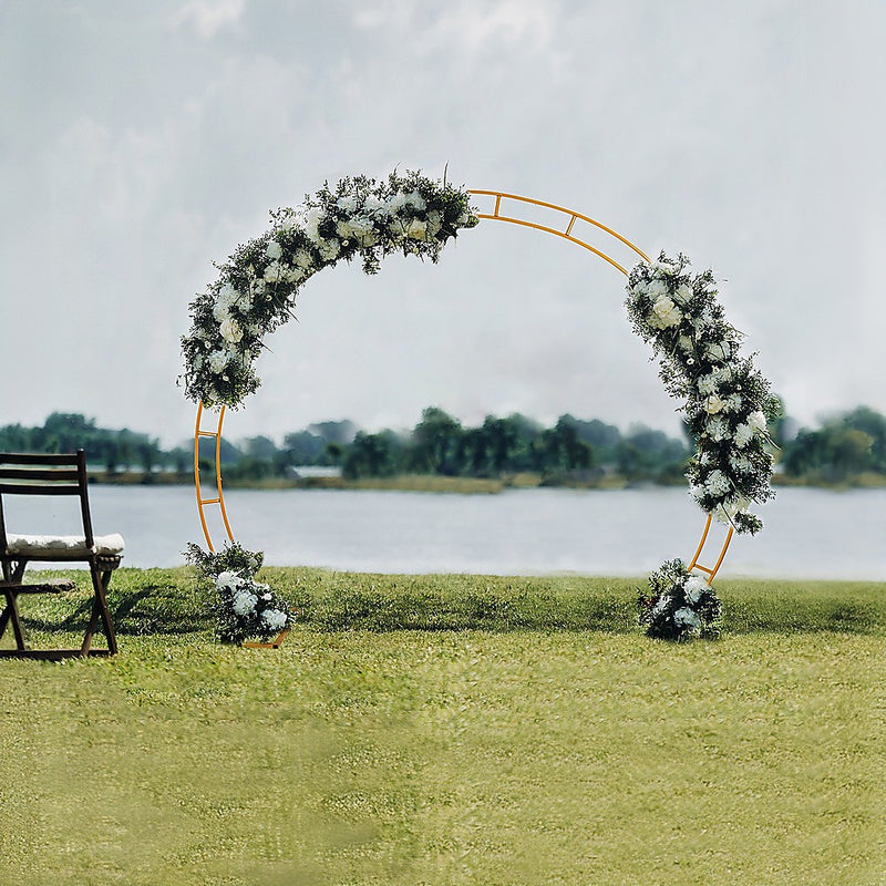 260cm Gold Metal Wedding Arch – Round Event Frame