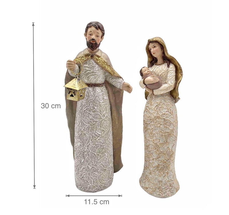 bulk 4 Xmas White Nativity Assort 30cm