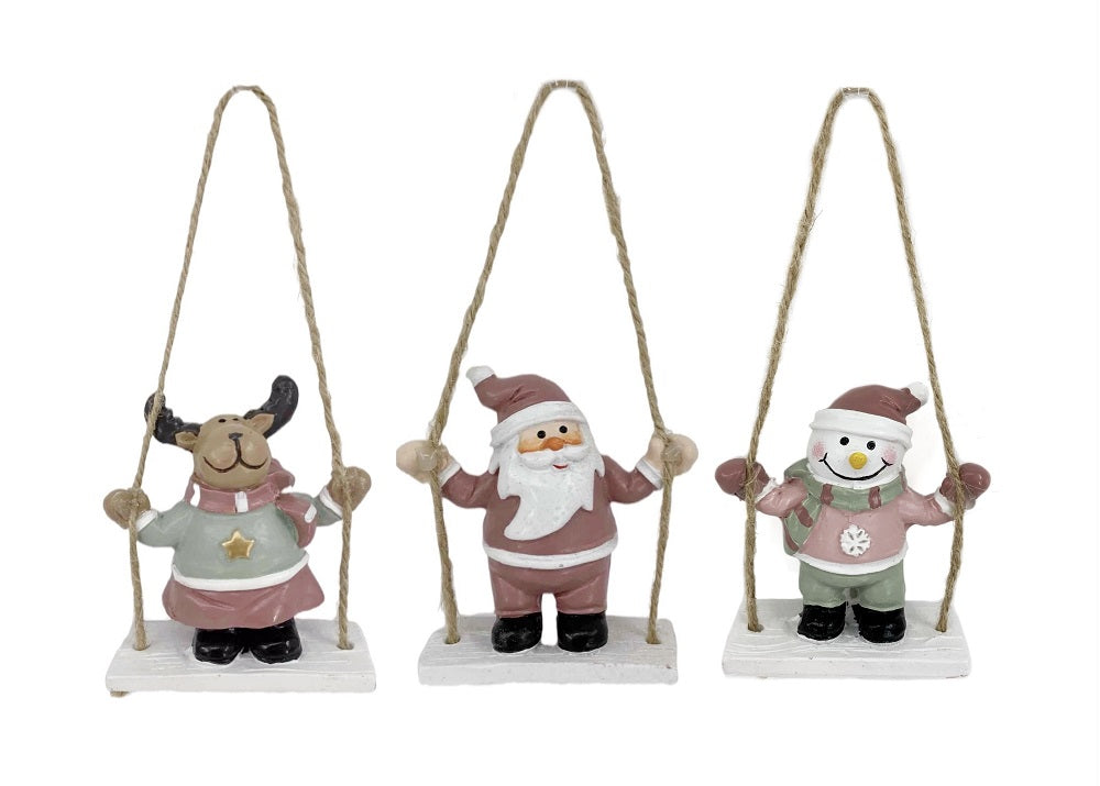 Bulk 24 Xmas Hanging Swing Assort 13cm