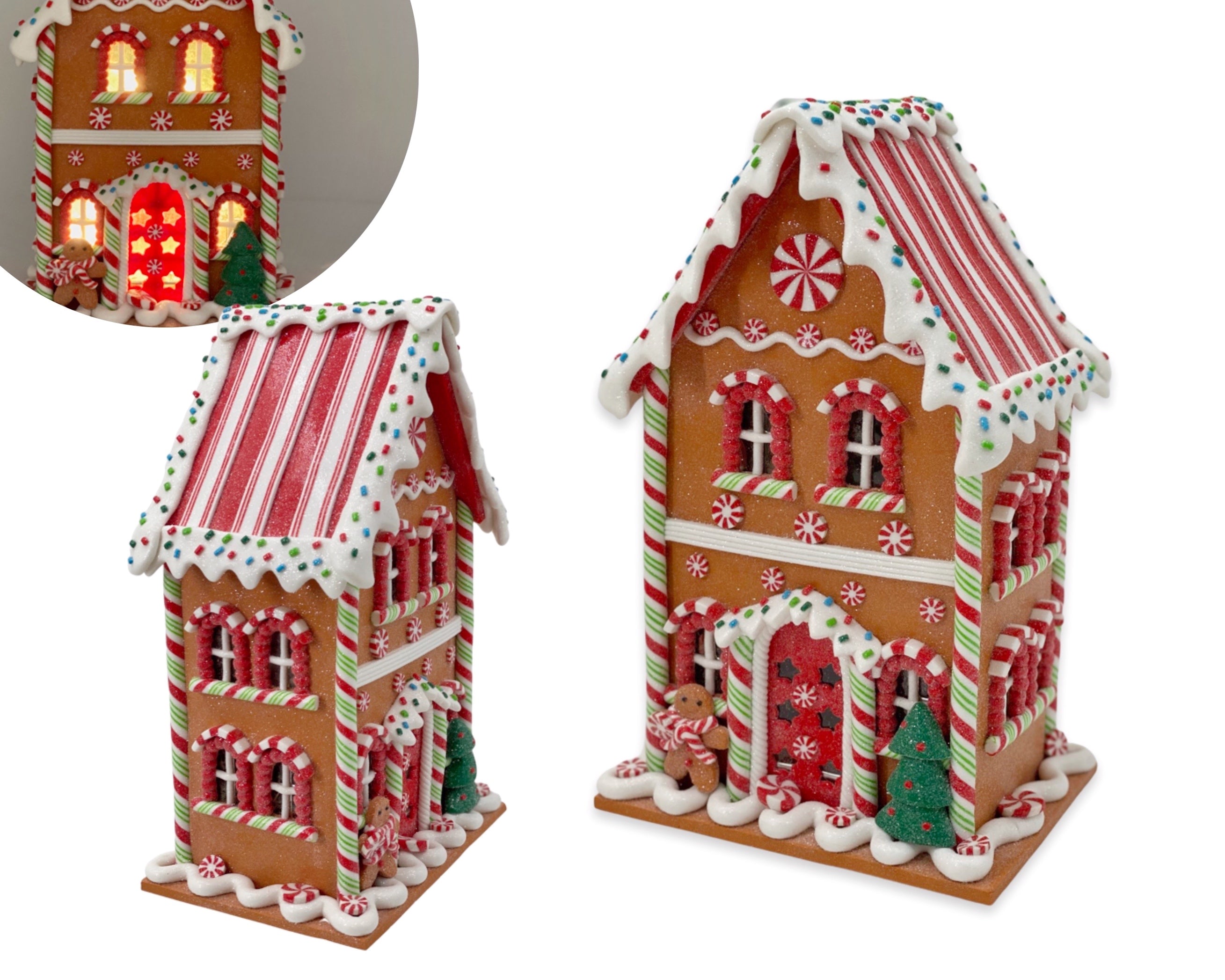 Bulk 2 x Christmas Mr Gingerbread House Led 31cmH