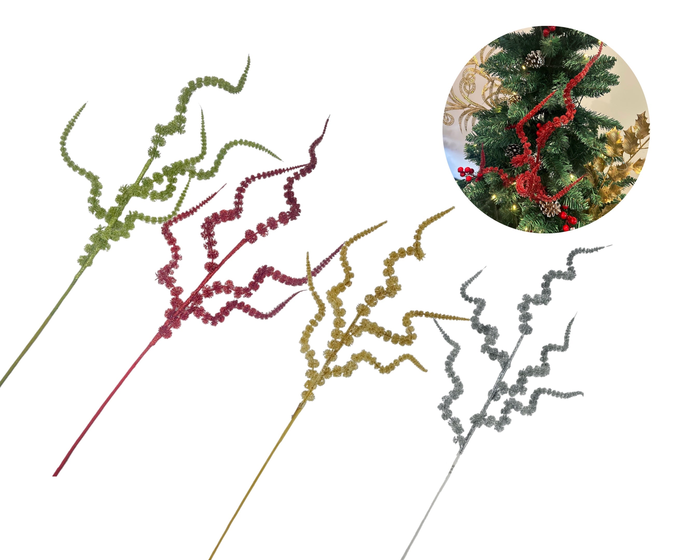 Bulk 24 Twisted Metallic Branch Assort 78cm