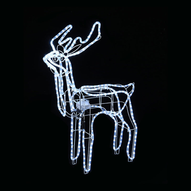 Small LED Feeding Reindeer Rope Light – Cool White