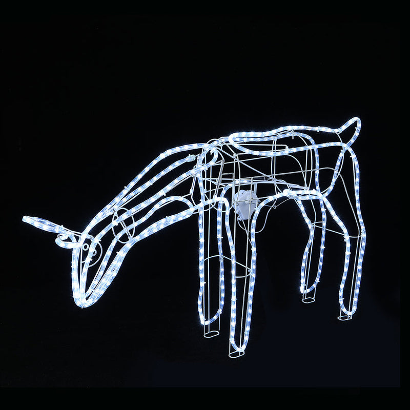 Small LED Feeding Reindeer Rope Light – Cool White