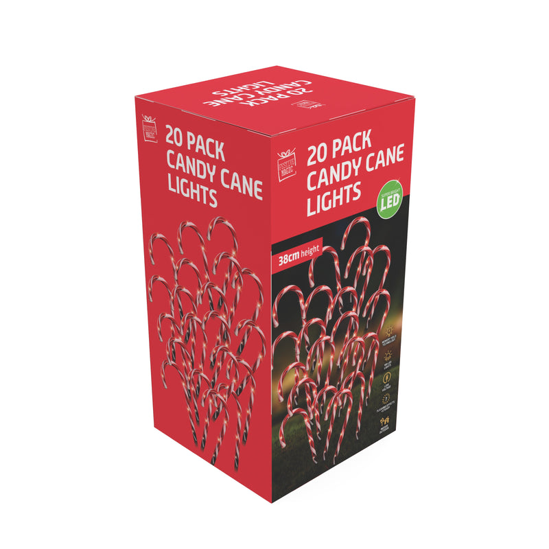 20pk LED Candy Cane Pathway Lights