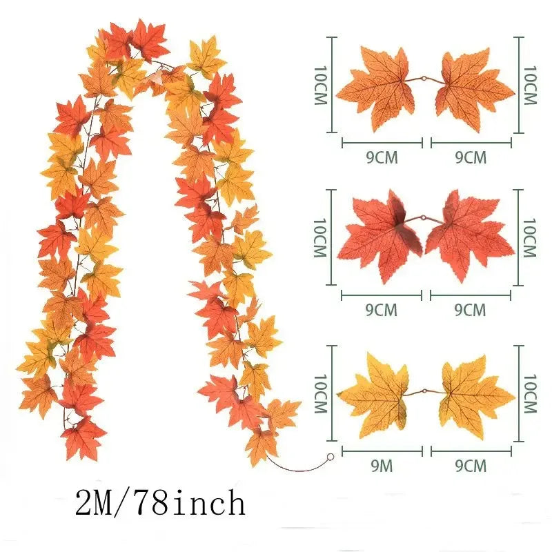 Artificial Fall Maple Leaf Garland