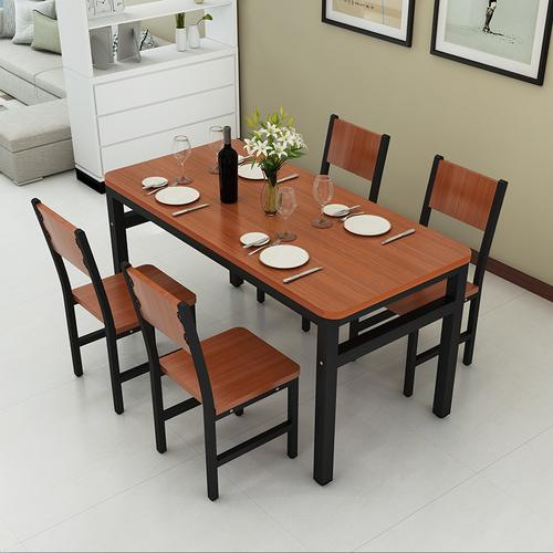 NNECN Wood & Steel Dining Set – Oak & Black