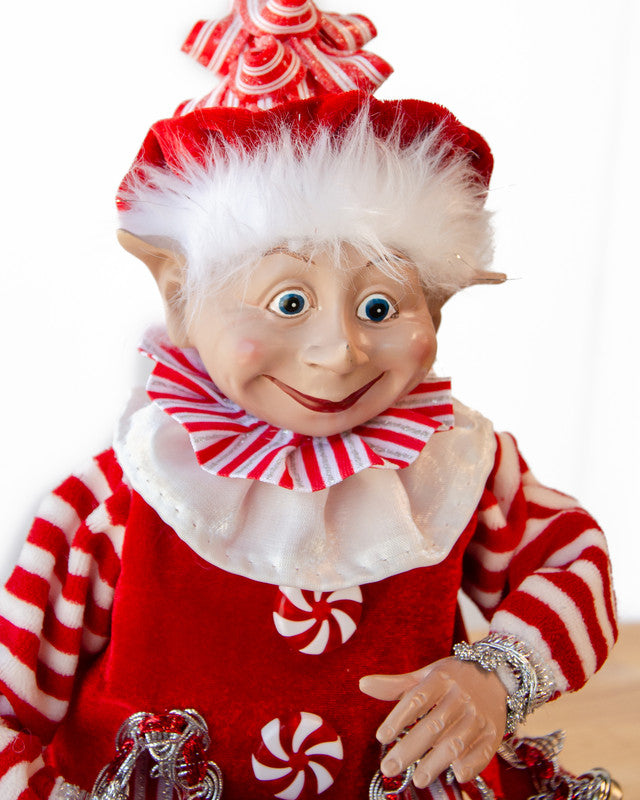 Christmas Candy Stripe Boy Elf – 65cm Red & White