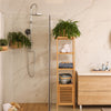 Bamboo Storage Cabinet with Shelf & Hook – Bathroom Floor Cupboard