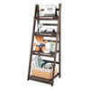 Retro 4-Tier Wooden Ladder Bookcase – Folding Bookshelf Plant Stand