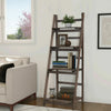 Retro 4-Tier Wooden Ladder Bookcase – Folding Bookshelf Plant Stand