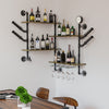 Industrial Pipe Wall Bar Shelf – Floating Liquor & Wine Glass Rack