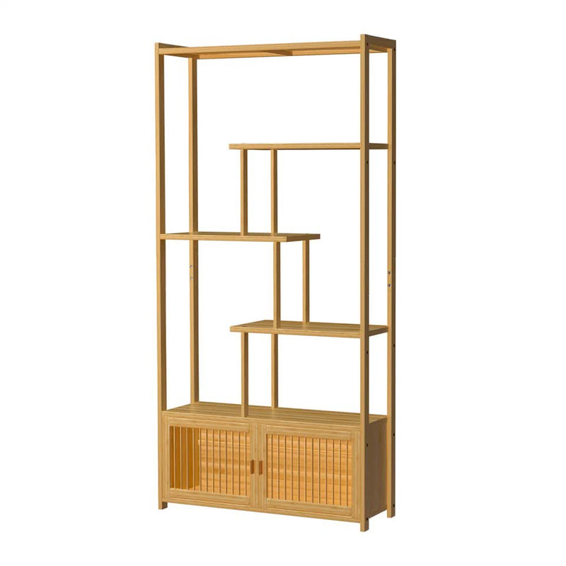 6-Tier Bamboo Shelf Unit – Freestanding Storage Bookcase & Plant Display Stand