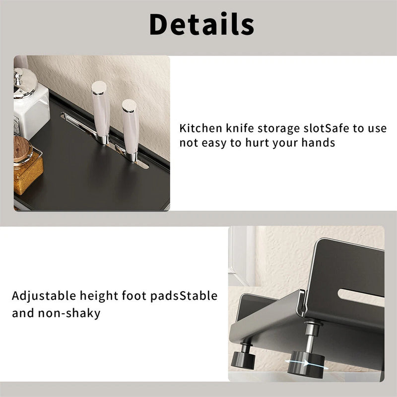 3-Tier Large Kitchen Spice Rack – Adjustable Anti-Rust Storage Shelf