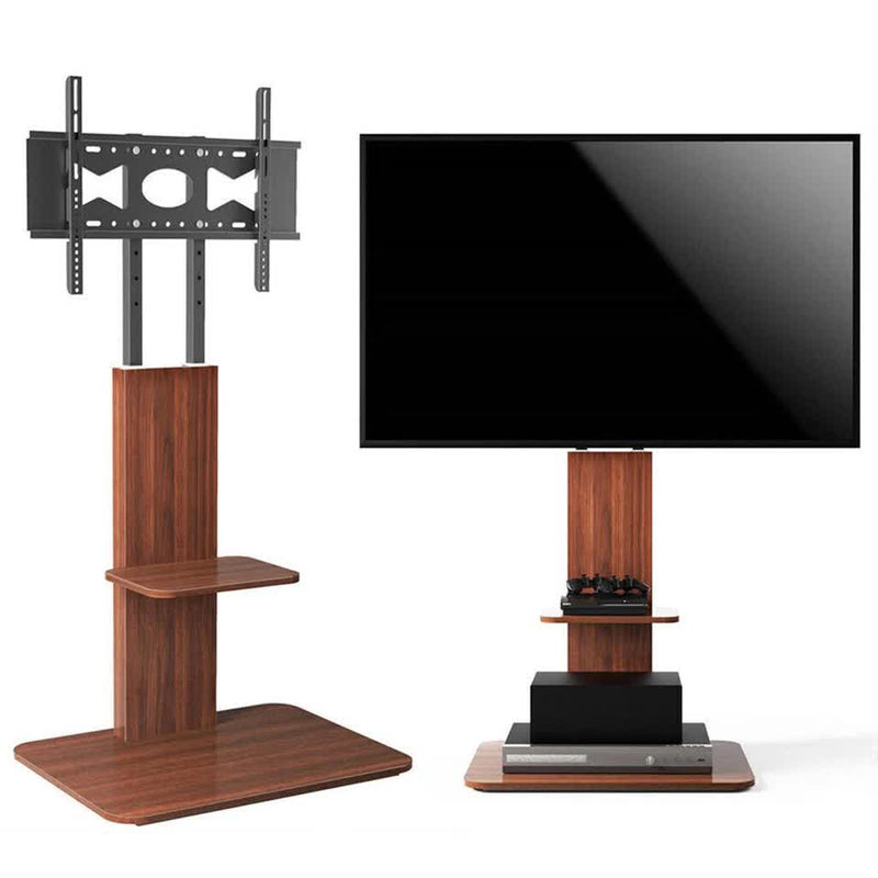 Adjustable TV Floor Stand for 32"–65" TVs – Corner Mount with Wood Base