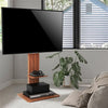 Adjustable TV Floor Stand 32–65” – Corner Mount with Wood Base