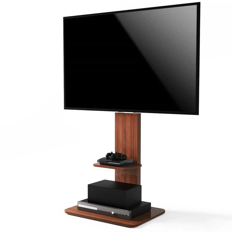 Adjustable TV Floor Stand 32–65” – Corner Mount with Wood Base