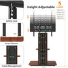 Adjustable TV Floor Stand 32–65” – Corner Mount with Wood Base