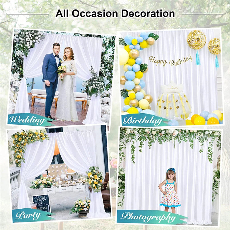 3×3m White Wedding Backdrop Curtains – Event & Party Decor