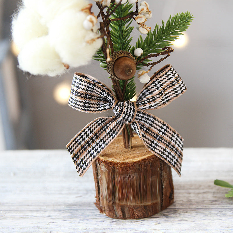 Mini Rustic Christmas Tree set of 4