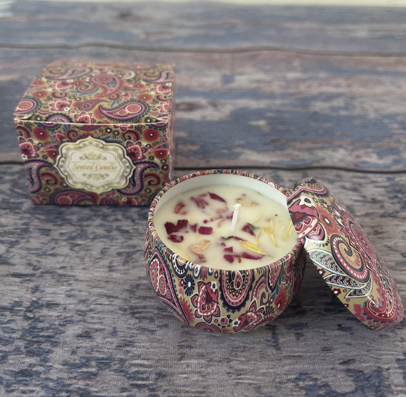 Small Scented Candle Set - 4 Soy Wax Candles, Travel Candle Set
