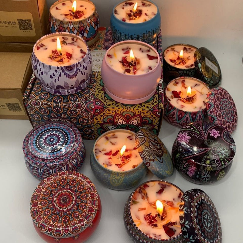 Small Scented Candle Set - 4 Soy Wax Candles, Travel Candle Set