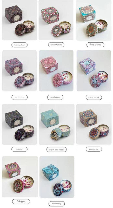 Small Scented Candle Set - 4 Soy Wax Candles, Travel Candle Set