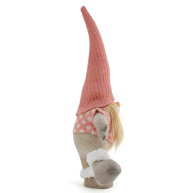 One-Legged Standing Christmas Gnome - Santa & Rudolph Plush Faceless Dwarf Figurine