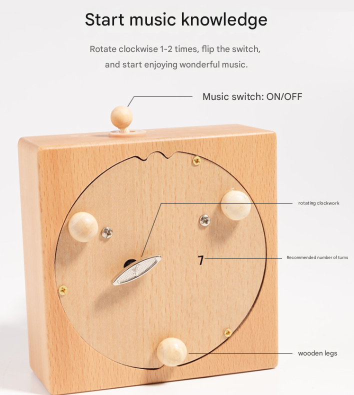 Handmade Wooden Music Box Decor