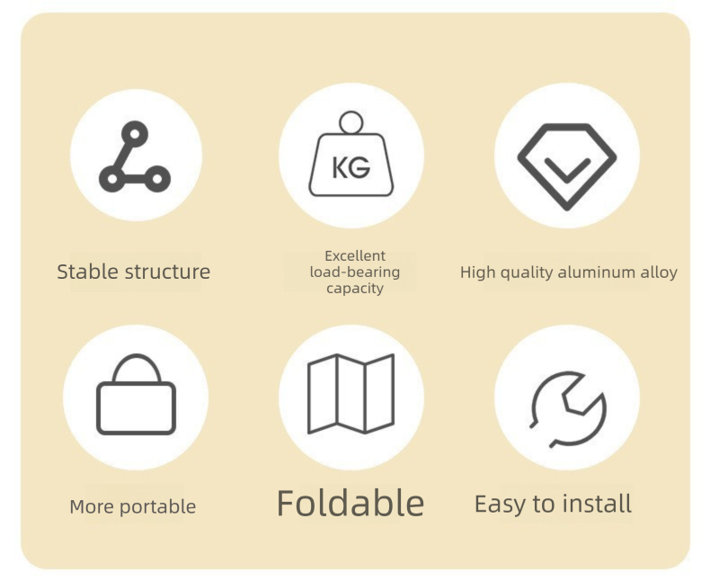 Portable Folding Camping Table 60x40cm Adjustable