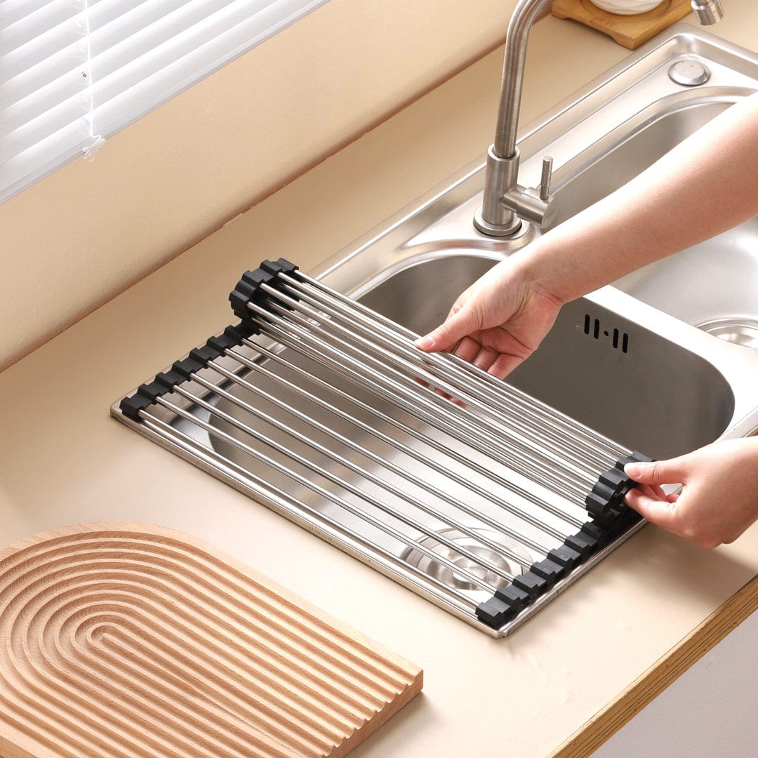 Silver Over-Sink Dish Drying Rack