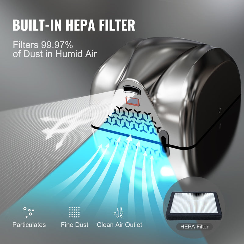 VEVOR 1800W Commercial Automatic Hand Dryer Stainless Steel High Speed
