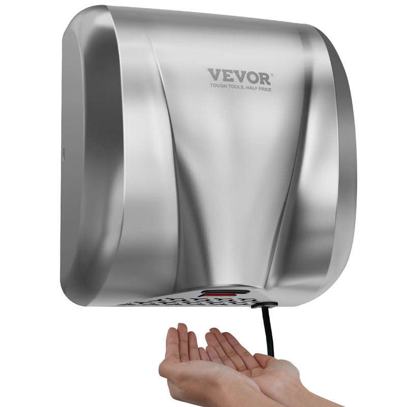 VEVOR 1800W Commercial Automatic Hand Dryer Stainless Steel High Speed