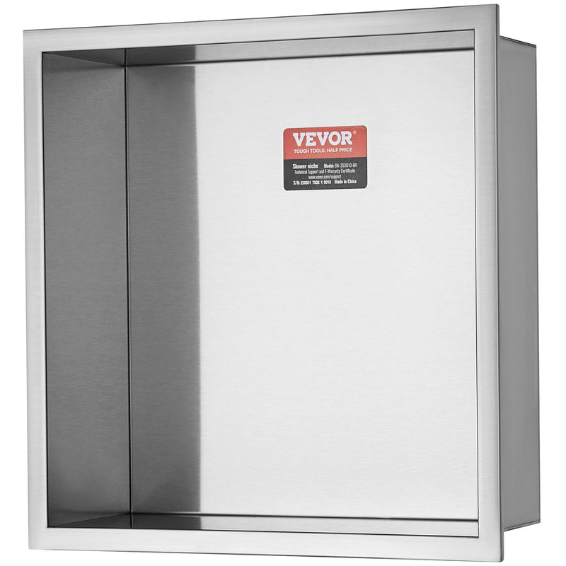 VEVOR 33x33cm Stainless Steel Double Shelf Shower Niche