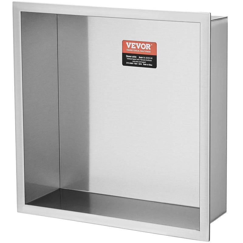 VEVOR 33x33cm Stainless Steel Double Shelf Shower Niche