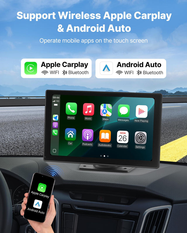 VEVOR CarPlay Touchscreen Car Stereo + Backup Camera