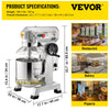 VEVOR 30Qt Commercial Food Mixer 1100W