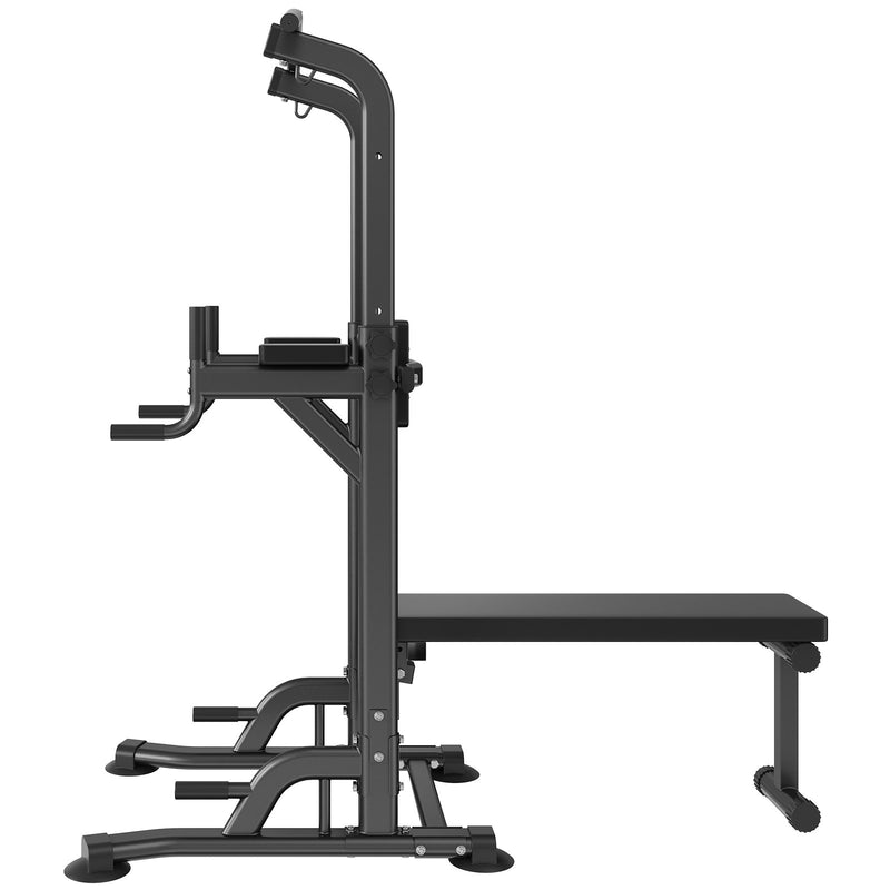 VEVOR Power Tower – Adjustable Pull Up & Dip Station with Bench