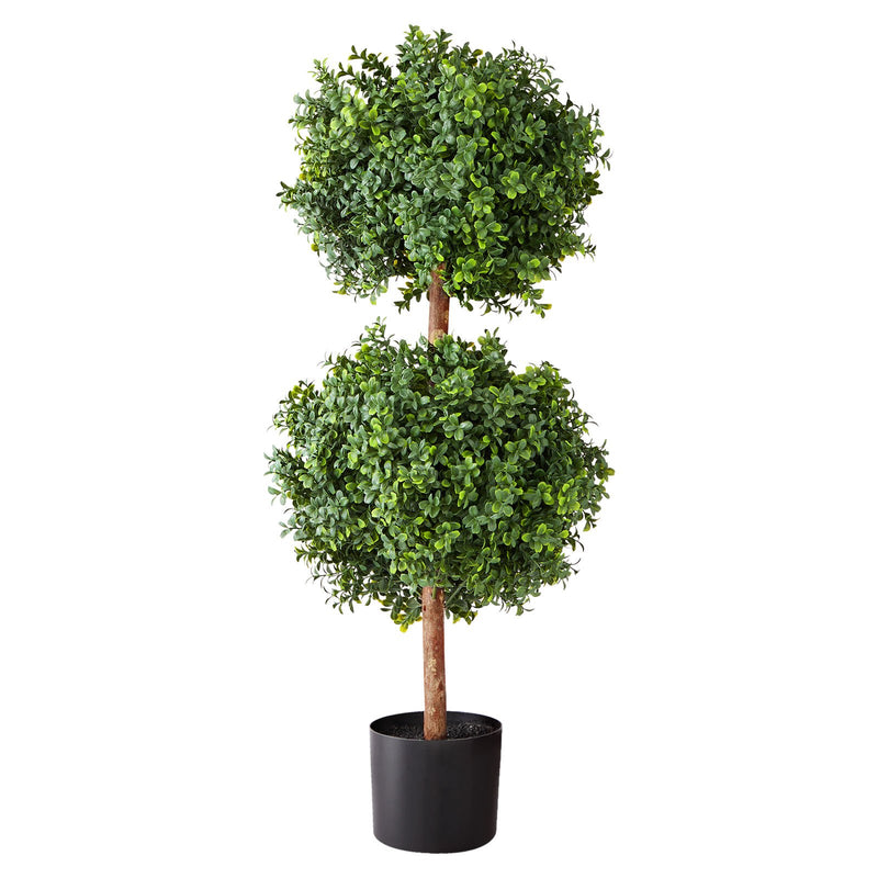 VEVOR Artificial Boxwood Double Ball Topiary Trees 2PCS 91cm Indoor Outdoor Decor