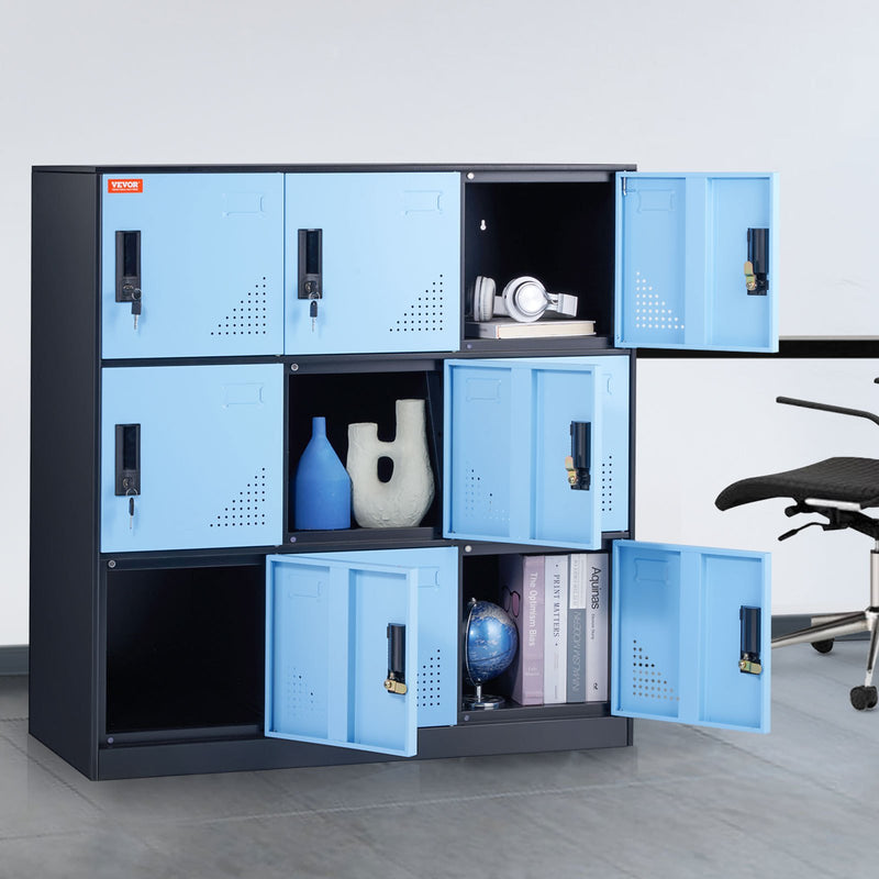 9-Door Metal Storage Cabinet – Black