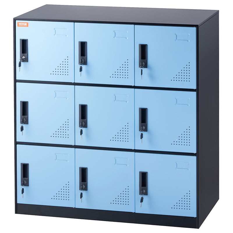 9-Door Metal Storage Cabinet – Black