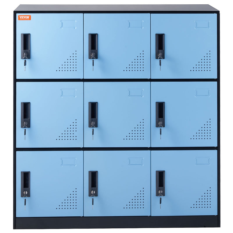 9-Door Metal Storage Cabinet – Black